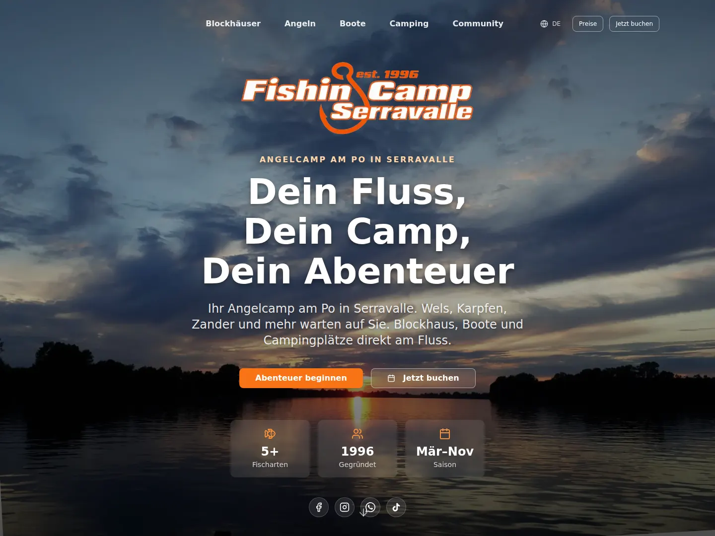 Startseite von fishing-camp.eu