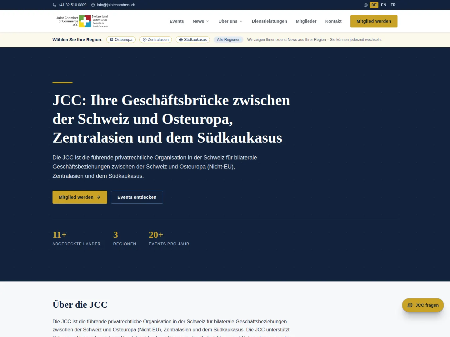 Startseite von jointchambers.ch